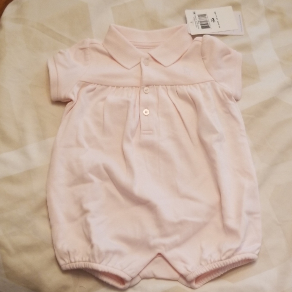 NWT Ralph Lauren Pink Baby Girl Romper 3M